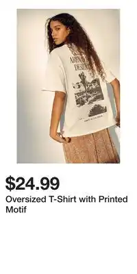 H&M Oversized T-Shirt with Printed Motif offer