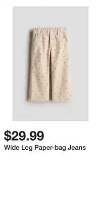 H&M Wide Leg Paper-bag Jeans offer
