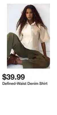 H&M Defined-Waist Denim Shirt offer