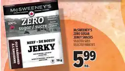 Metro MCSWEENEY'S ZERO SUGAR JERKY SNACKS offer