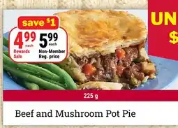 M & M Food Market Beef and Mushroom Pot Pie offer