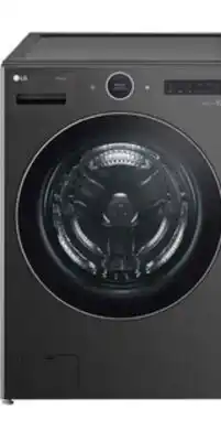 The Brick LG 5.8 Cu. Ft. Smart Front-Load High-Efficiency Steam Washer - Black Steel - Stackable - WM6700HBA offer