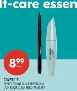 Shoppers Drug Mart COVERGIRL PERFECT POINT PLUS EYE PENCIL or LASH BLAST CLEAN FRESH MASCARA offer