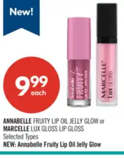Shoppers Drug Mart ANNABELLE FRUITY LIP OIL JELLY GLOW or MARCELLE LUX GLOSS LIP GLOSS offer