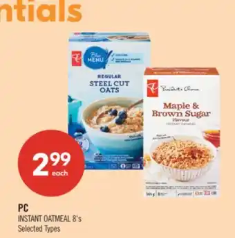 Shoppers Drug Mart PC INSTANT OATMEAL 8's offer