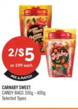 Shoppers Drug Mart CARNABY SWEET CANDY BAGS 300g - 400g offer