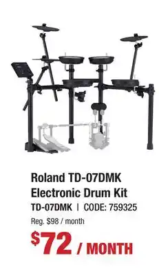 Long & McQuade ROLAND TD-07DMK ELECTRONIC DRUM KIT offer
