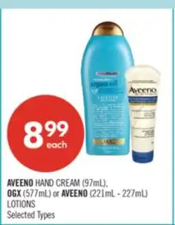 Shoppers Drug Mart AVEENO HAND CREAM (97mL), OGX (577mL) or AVEENO (221mL-227mL) LOTIONS offer