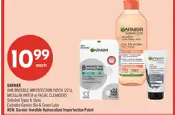 Shoppers Drug Mart GARNIER 8HR INVISIBLE IMPERFECTION PATCH (22's). MICELLAR WATER or FACIAL CLEANSERS offer