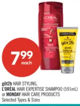 Shoppers Drug Mart göt2b HAIR STYLING, L'ORÉAL HAIR EXPERTISE SHAMPOO (591mL) or MONDAY HAIR CARE PRODUCTS offer