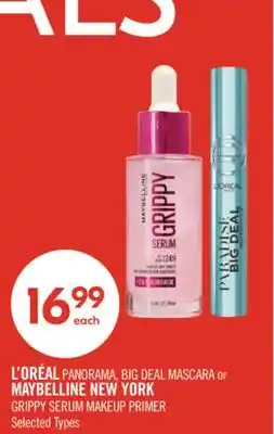 Shoppers Drug Mart L'ORÉAL PANORAMA, BIG DEAL MASCARA or MAYBELLINE NEW YORK GRIPPY SERUM MAKEUP PRIMER offer