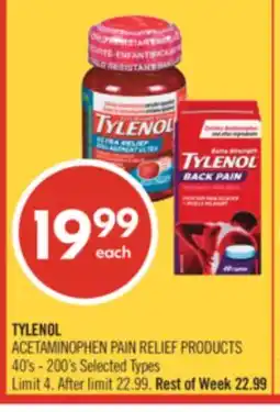 Shoppers Drug Mart TYLENOL ACETAMINOPHEN PAIN RELIEF PRODUCTS offer