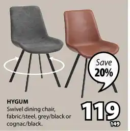 JYSK Hygum Swivel dining chair offer