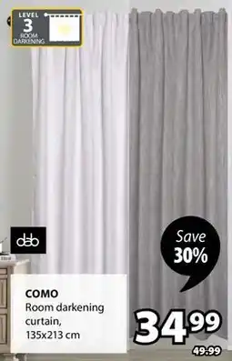 JYSK Como Room darkening curtain offer