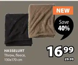 JYSK Hasselurt Throw, fleece offer