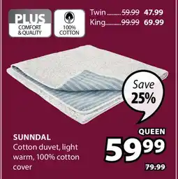 JYSK Sunndal Cotton duvet offer