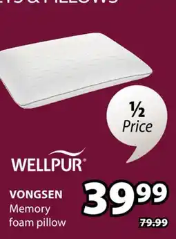 JYSK Wellpur Vongsen Memory foam pillow offer