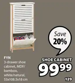 JYSK Fyn 3-drawer shoe cabinet offer