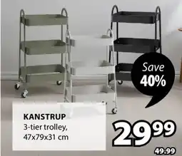 JYSK Kanstrup 3-tier trolley offer