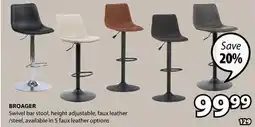 JYSK BROAGER Swivel bar stool offer