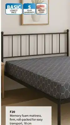 JYSK F20 Memory foam mattress offer