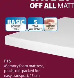 JYSK F15 Memory foam mattress offer