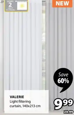 JYSK VALERIE Light filtering curtain offer