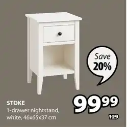 JYSK Stoke 1-drawer nightstand offer