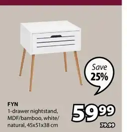 JYSK FYN 1-drawer nightstand offer