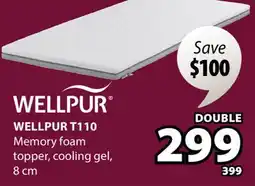 JYSK Wellpur T110 Memory foam topper offer