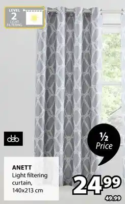 JYSK DAB ANETT Light filtering curtain offer