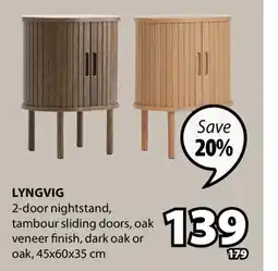 JYSK Lyngvig 2-door nightstand offer