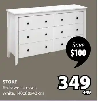 JYSK STOKE 6-drawer dresser offer
