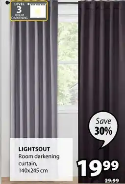 JYSK Lightsout Room darkening curtain offer