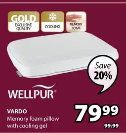 JYSK WELLPUR VARDO Memory foam pillow with cooling gel offer
