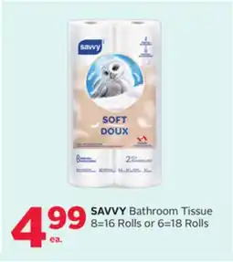 Rexall SAVVY Bathroom Tissue 8=16 Rolls or 6=18 Rolls offer