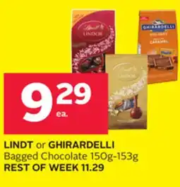 Rexall LINDT or GHIRARDELLI Bagged Chocolate offer
