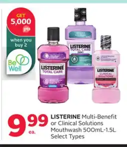 Rexall LISTERINE Multi-Benefit or Clinical Solutions Mouthwash 500mL-1.5L offer