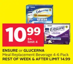Rexall ENSURE or GLUCERNA Meal Replacement Beverage offer