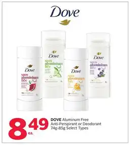 Rexall DOVE Aluminum Free Anti-Perspirant or Deodorant offer