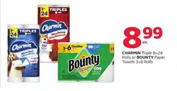 Rexall CHARMIN Triple 8 = 24 Rolls or BOUNTY Paper Towels 3 = 6 Rolls offer