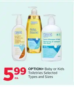 Rexall OPTION+ Baby or Kids Toiletries offer