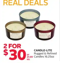 Rexall CANDLE-LITE Rugged & Refined Candles offer