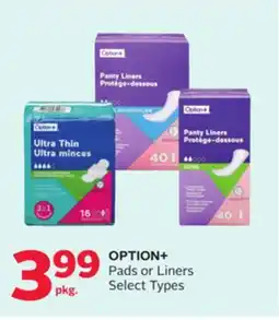 Rexall OPTION + Pads or Liners offer