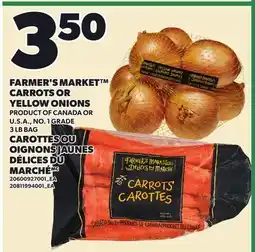 Independent City Market FARMER'S MARKET CARROTS OR CARROTS OR YELLOW ONIONS, 3 LB BAG offer
