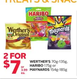 Rexall WERTHER'S 70g-135g, HARIBO 175g or MAYNARDS 154g-185g offer