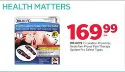 Rexall DR-HO'S Circulation Promoter, Neck Pain Pro or Pain Therapy System Pro offer