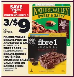 Independent City Market NATURE VALLEY BISCUIT, PROTEIN BARS AND SWEET & SALTY, 6'S 148-210 G OR FIBRE 1 BARS, 125 G offer