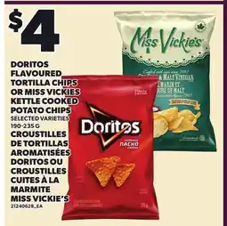 Independent City Market DORITOS FLAVOURED TORTILLA CHIPS OR MISS VICKIES KETTLE COOKED POTATO CHIPS offer