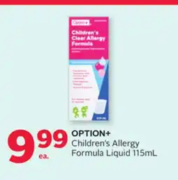 Rexall OPTION+ Children's Allergy Formula Liquid offer